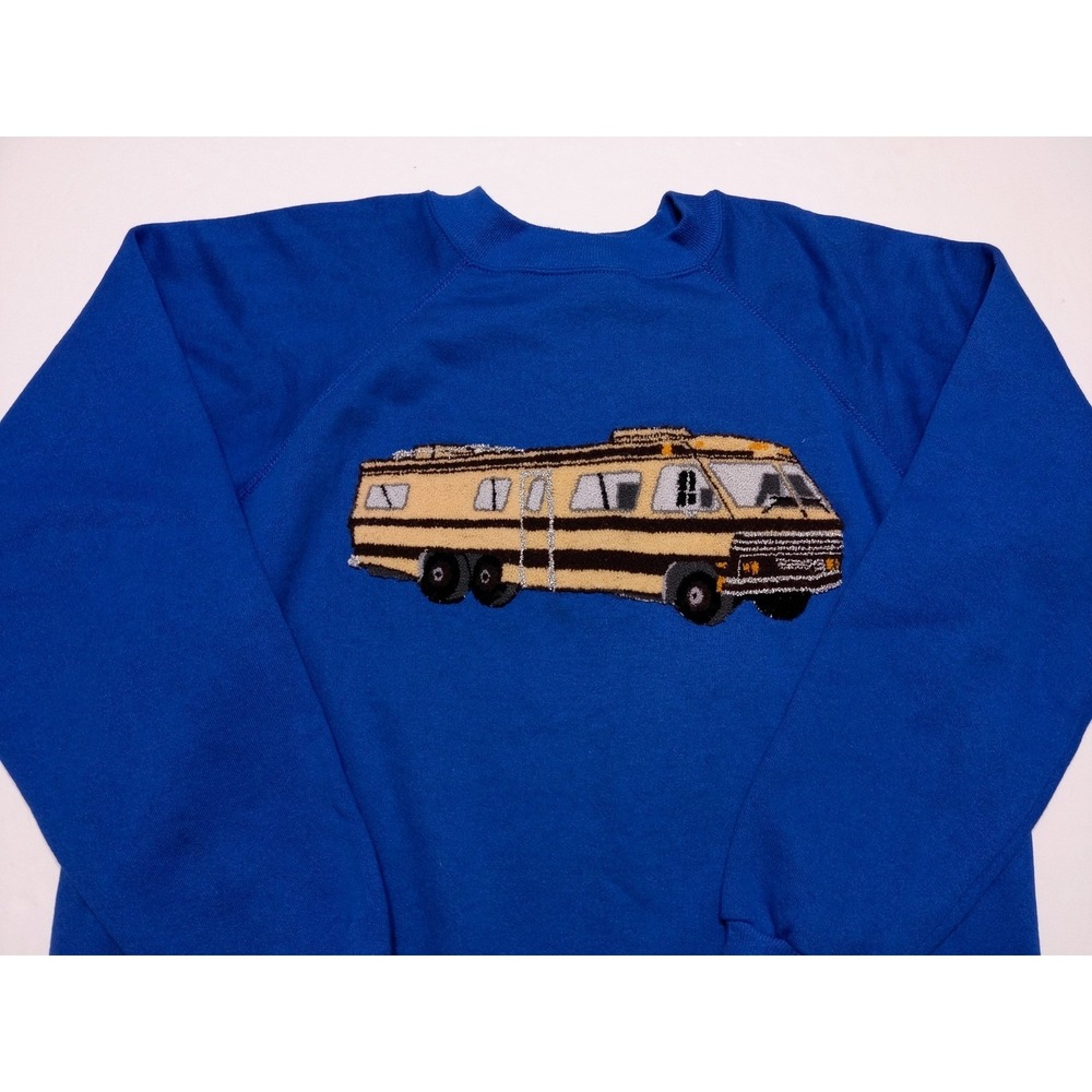 Vintage 1980s HANES Apollo RV Motorhome Applique Patch Sweatshirt Made USA XL - Picture 9 of 11